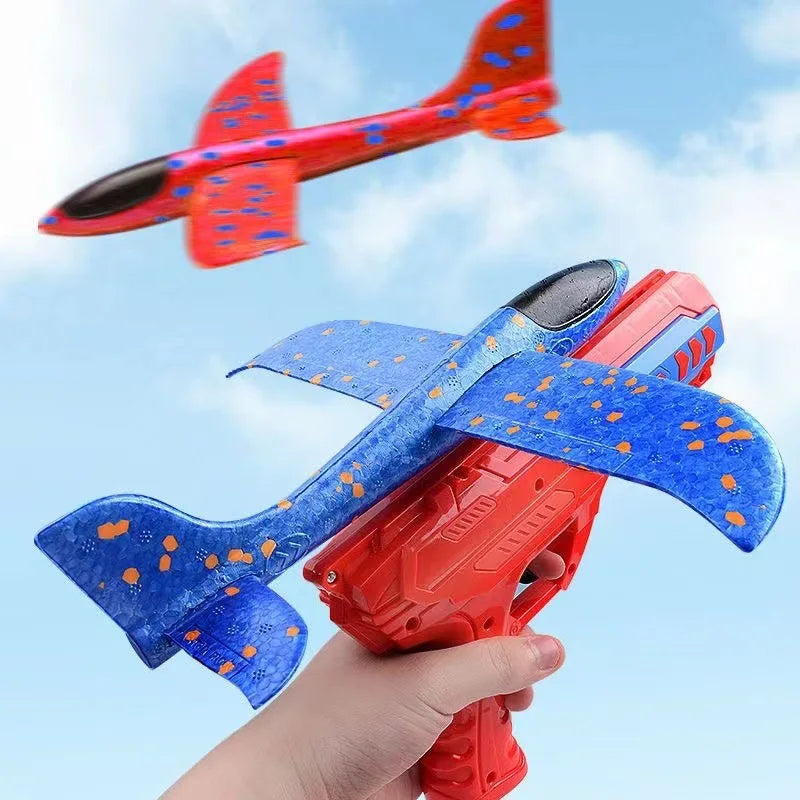 Brinquedos de Avião de Ejeção Infantil - Avião de Espuma Planador para Jogos ao Ar Livre, Brinquedo para Pais e Filhos, Brinquedo de Tiro e Voo de Espuma.