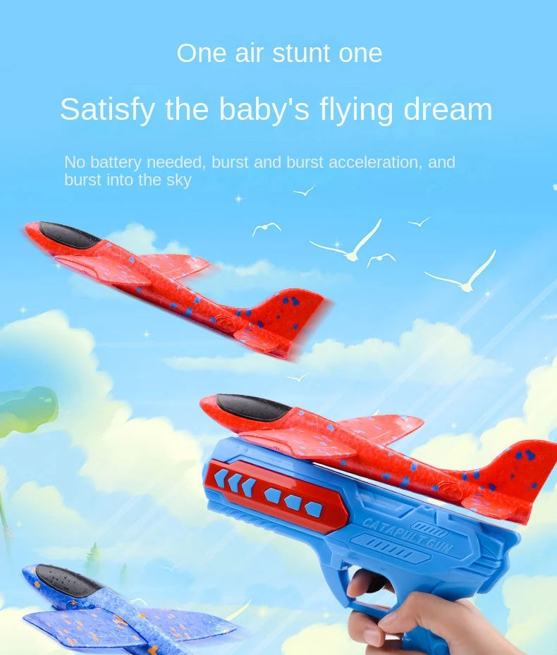 Brinquedos de Avião de Ejeção Infantil - Avião de Espuma Planador para Jogos ao Ar Livre, Brinquedo para Pais e Filhos, Brinquedo de Tiro e Voo de Espuma.